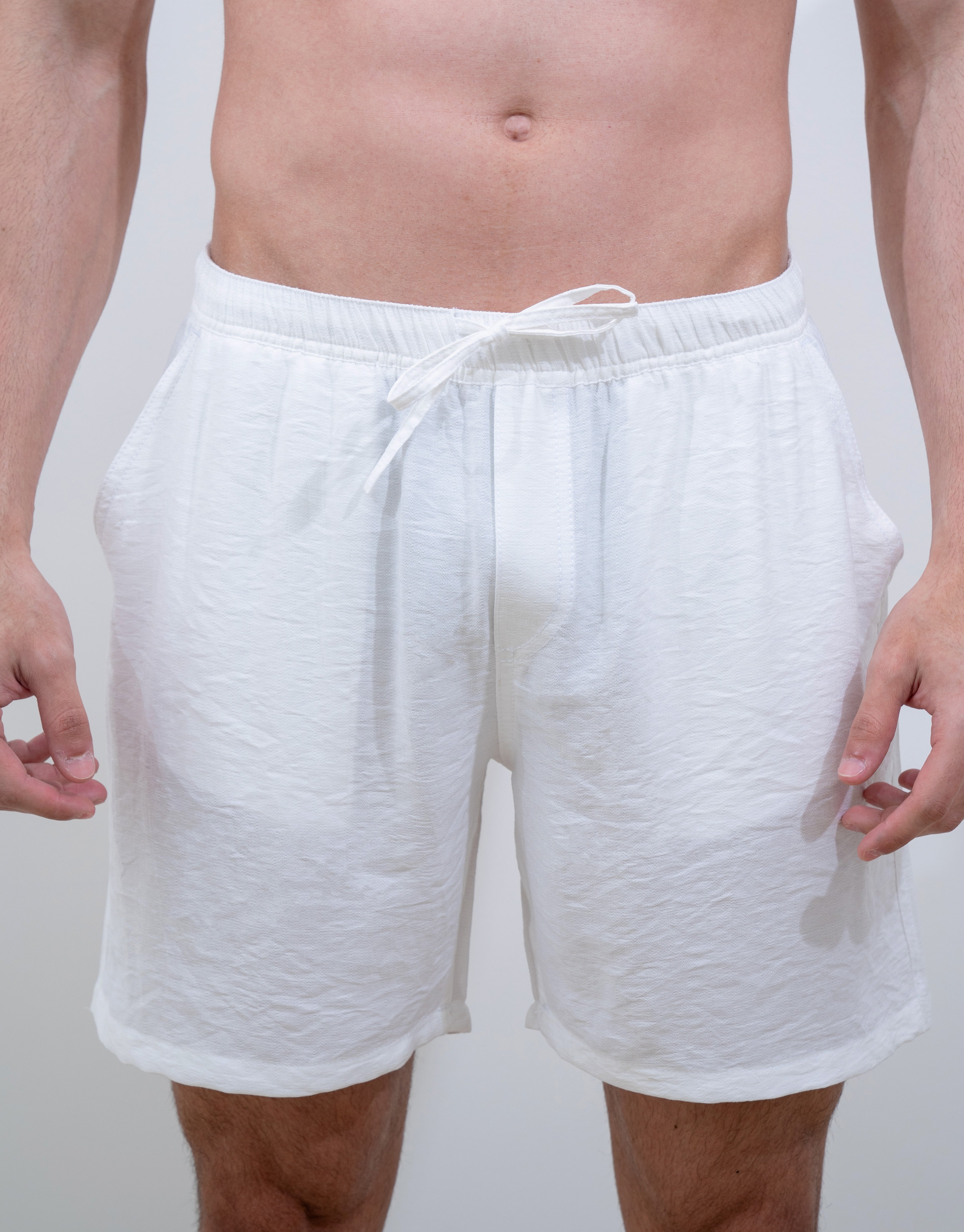 White Linen Shorts