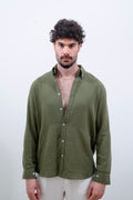 Olive Linen Long-Sleeve